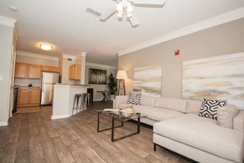 Living room with kitchen